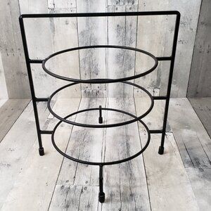 Black Metal 3 Tier Pie Plate Stand